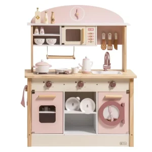 Wooden Play Kitchen with Realistic Accessories