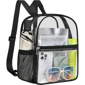 Stadium Approved Clear Mini Backpack 12×12×6 - Transparent for Concerts, Beach, Work, Travel & Sports